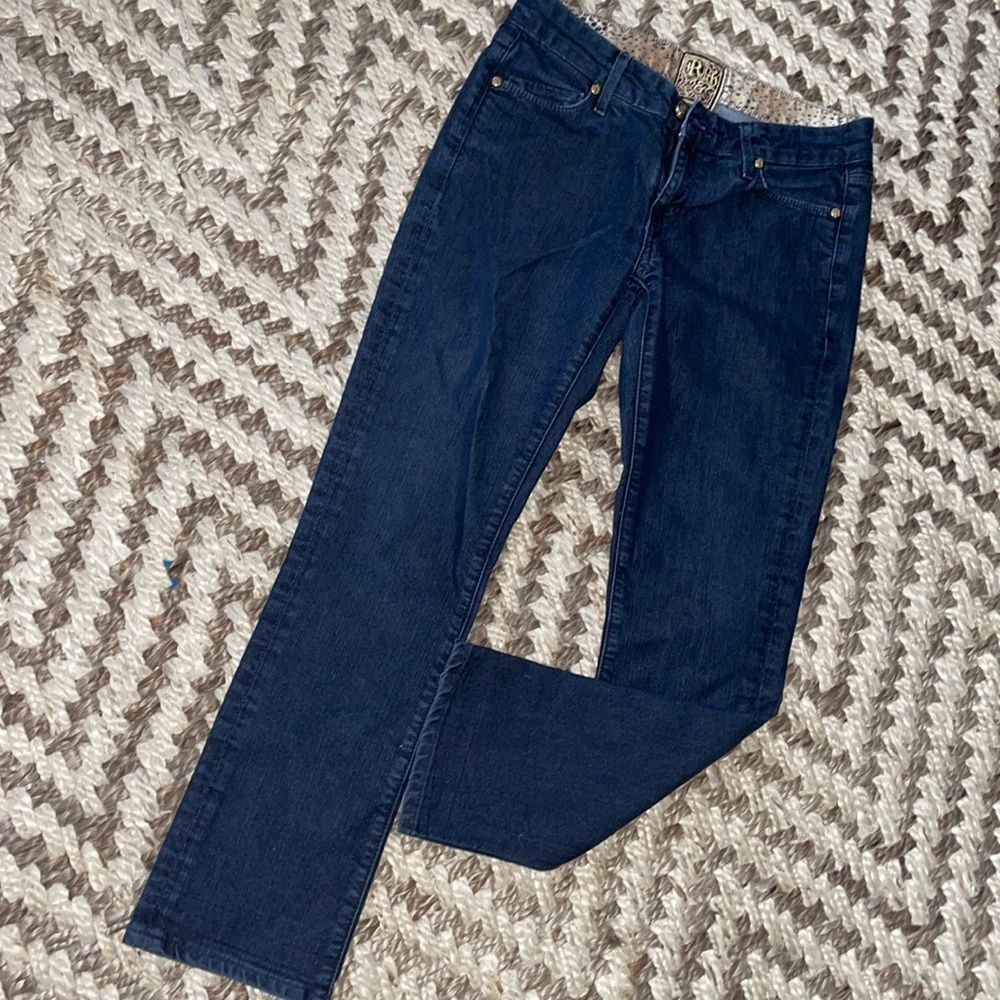 Rich and skinny size 25 rinse skinny cropped dark wash denim